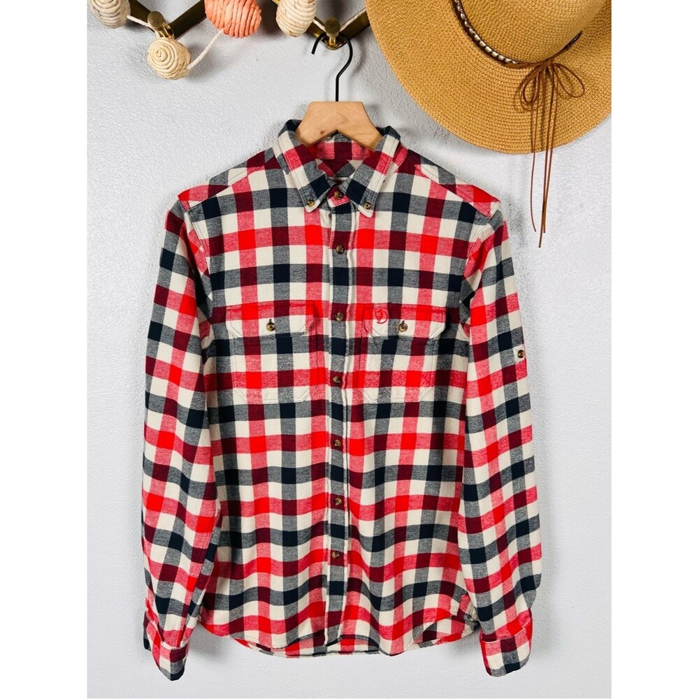 Fjallraven Men's Skog Slim Fit Flannel Plaid Button Down Shirt Size Small